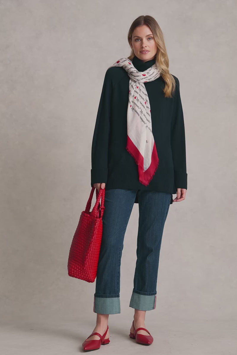 Side Split Merino Wool Jumper - Ink