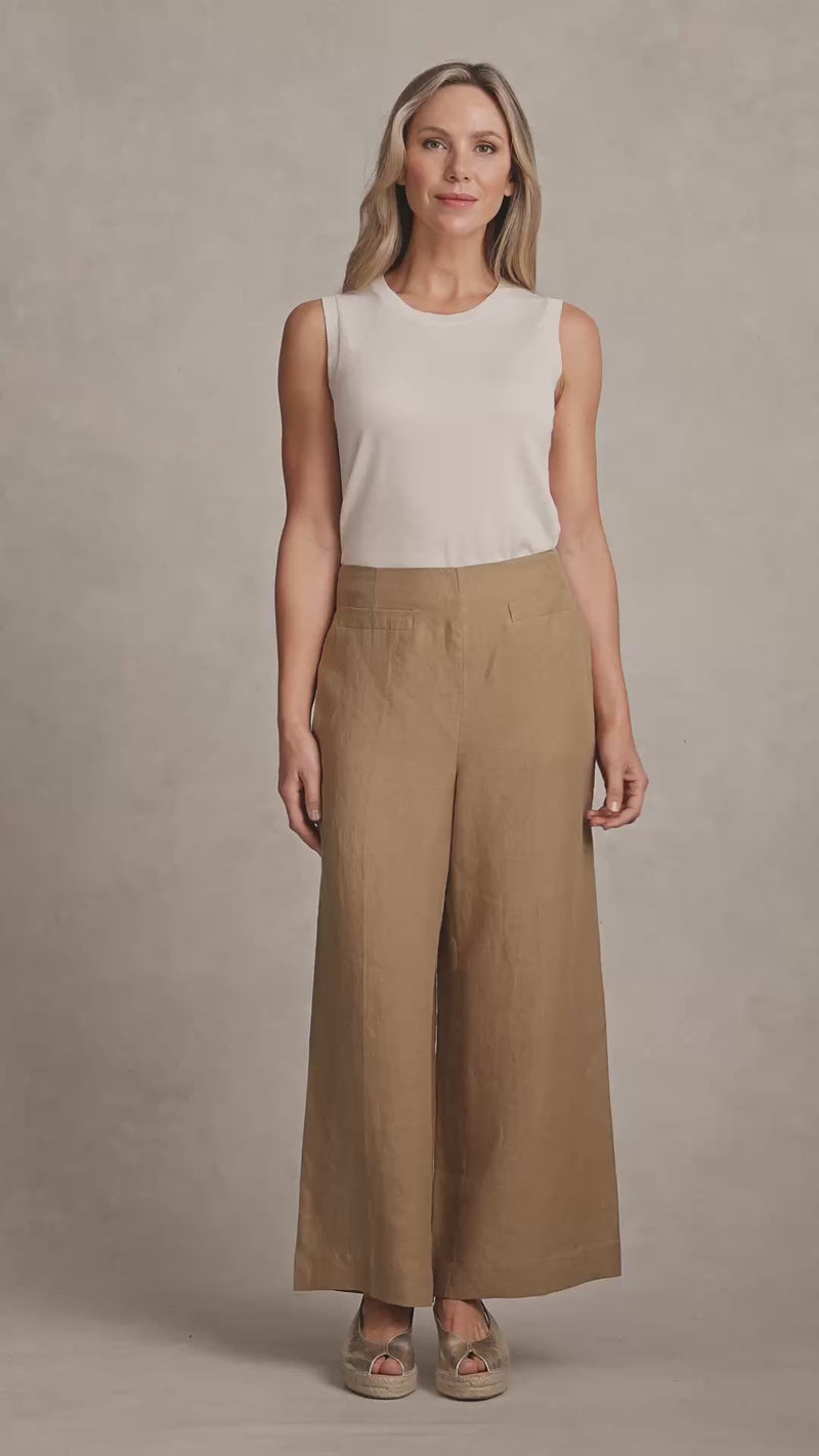French Linen 7/8 Pant - Camel Twill
