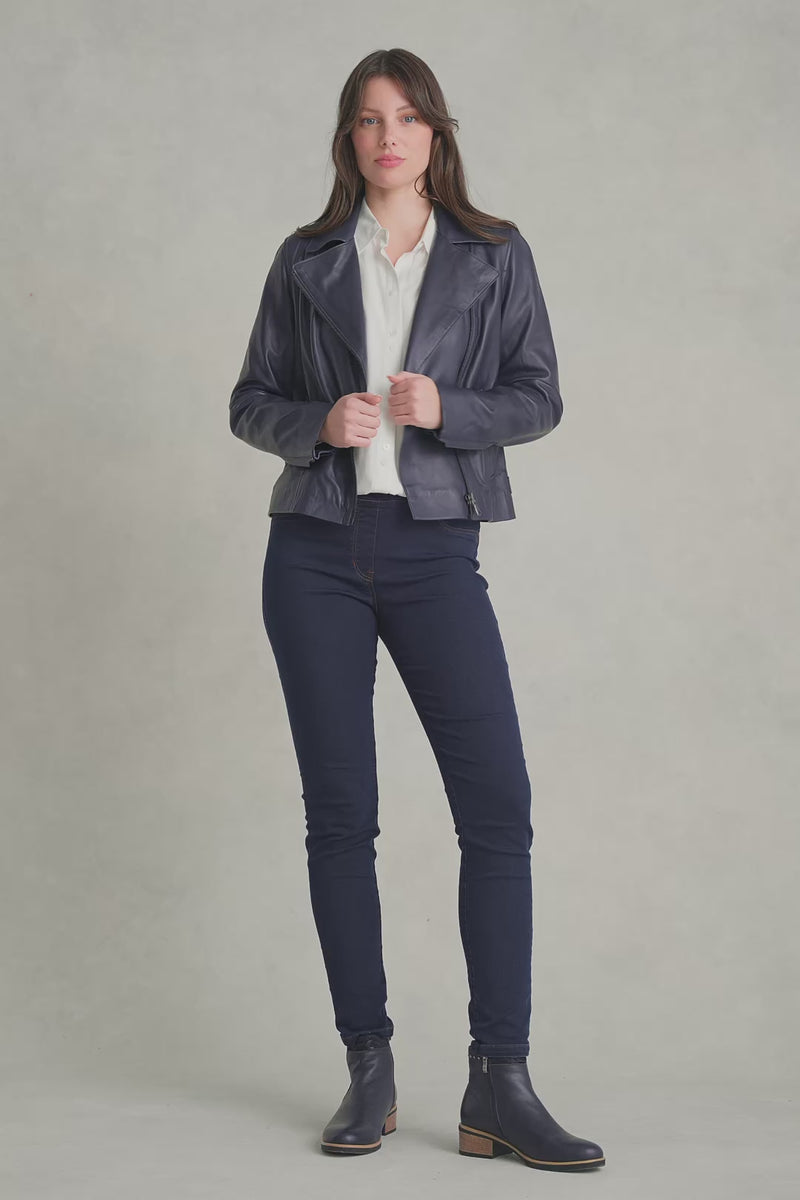 Leather Moto Jacket - Ink