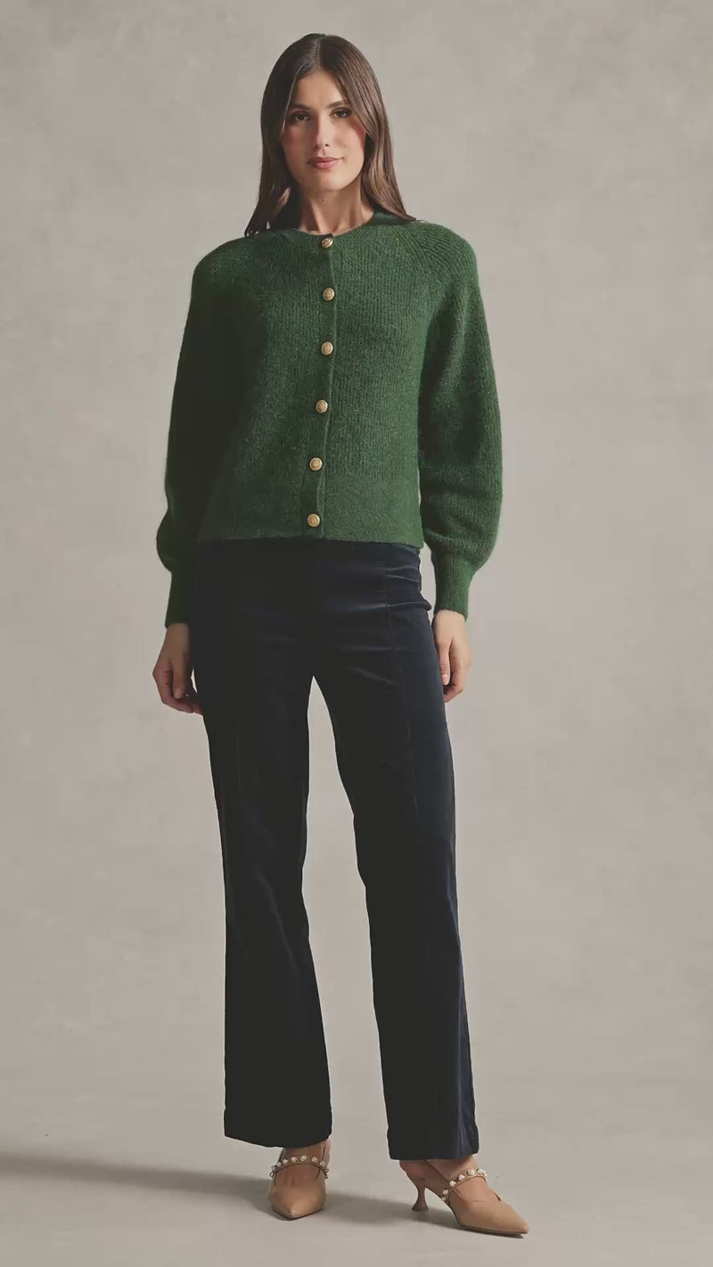Blouson Sleeve Cardigan - Clover