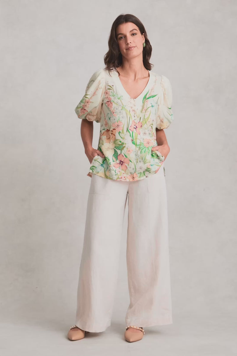 Border Print Blouse – Botanical Print