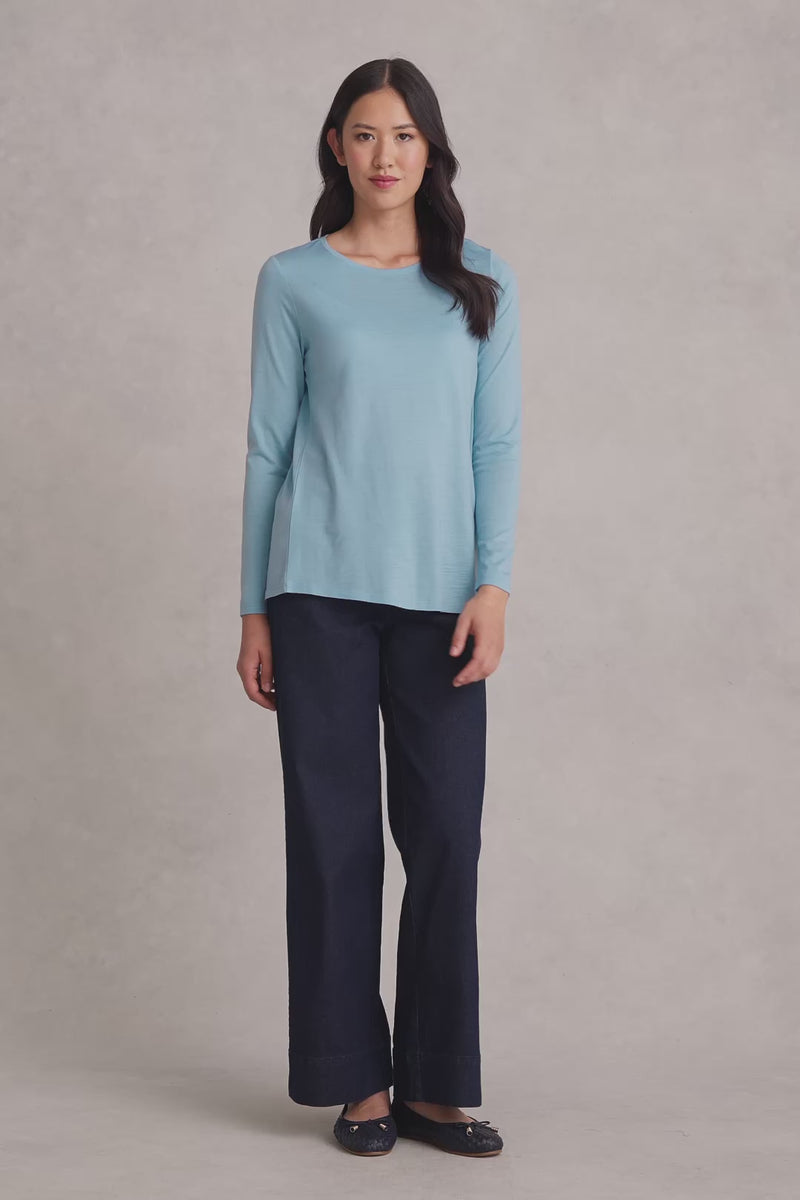 Wool Jersey Tee - Lake Blue