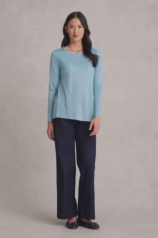 Wool Jersey Tee - Lake Blue