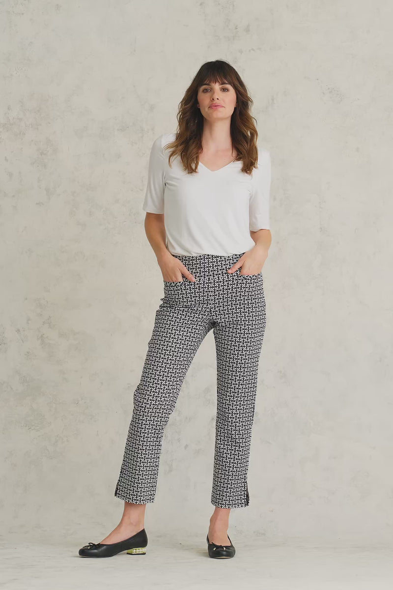 Geo Printed Pant - Black and White Geo Print