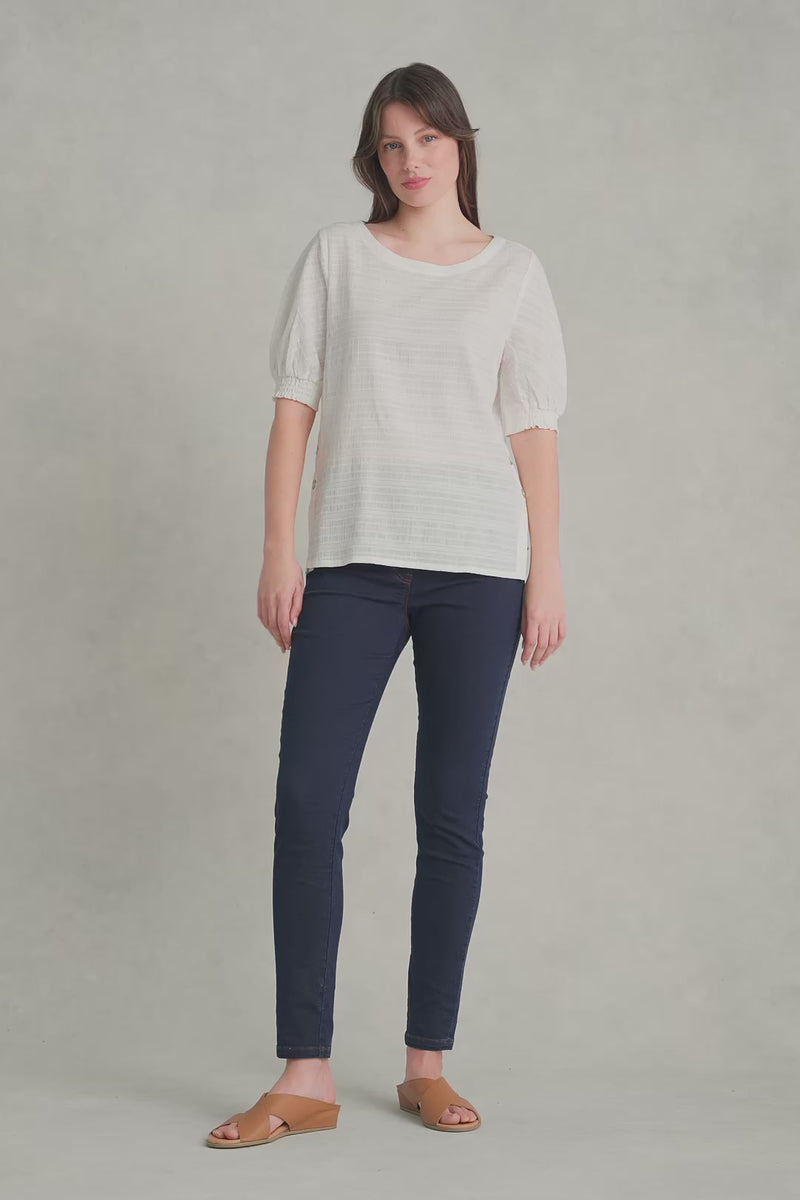 Crinkle Cotton Top - White