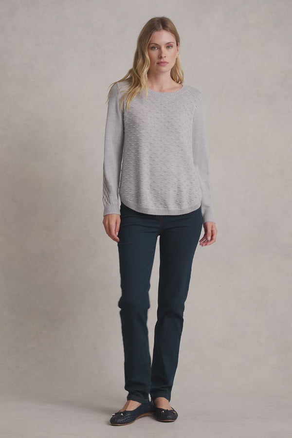 MERINO WOOL POPCORN JUMPER - FROST