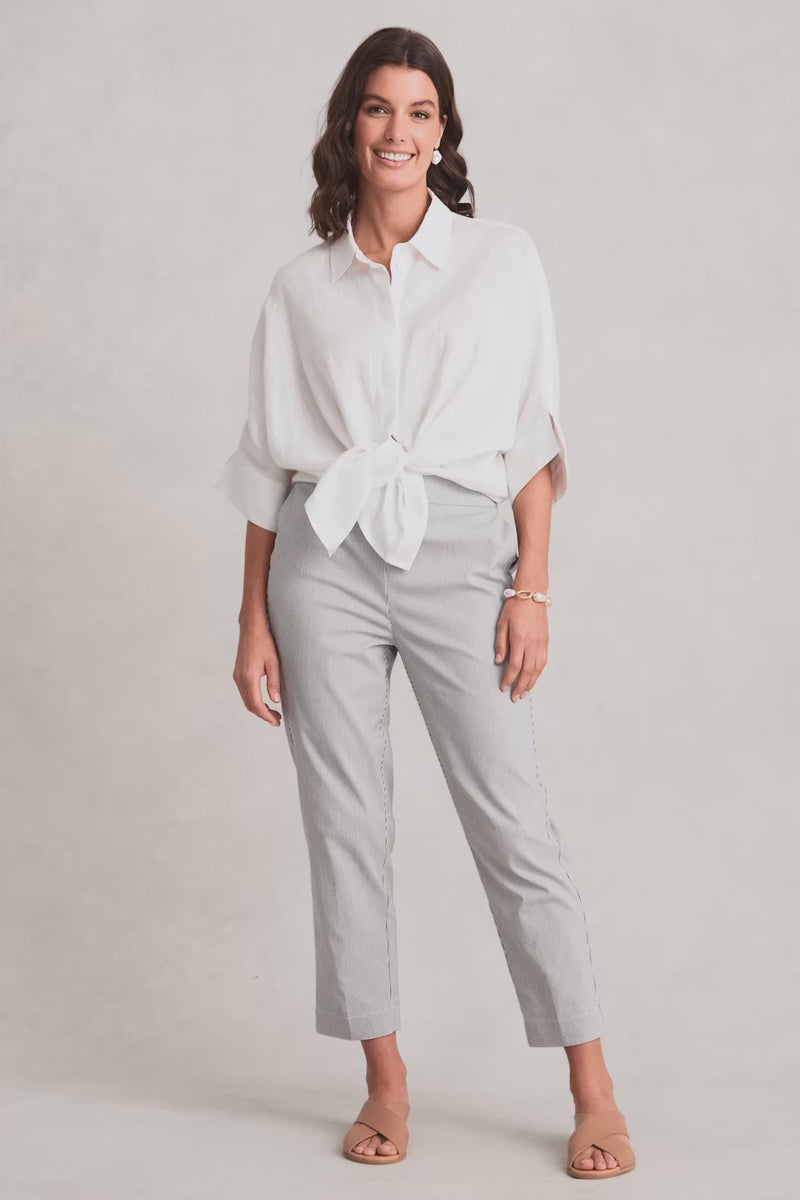 Tapered Leg 7/8 Pant – Slate White Stripe