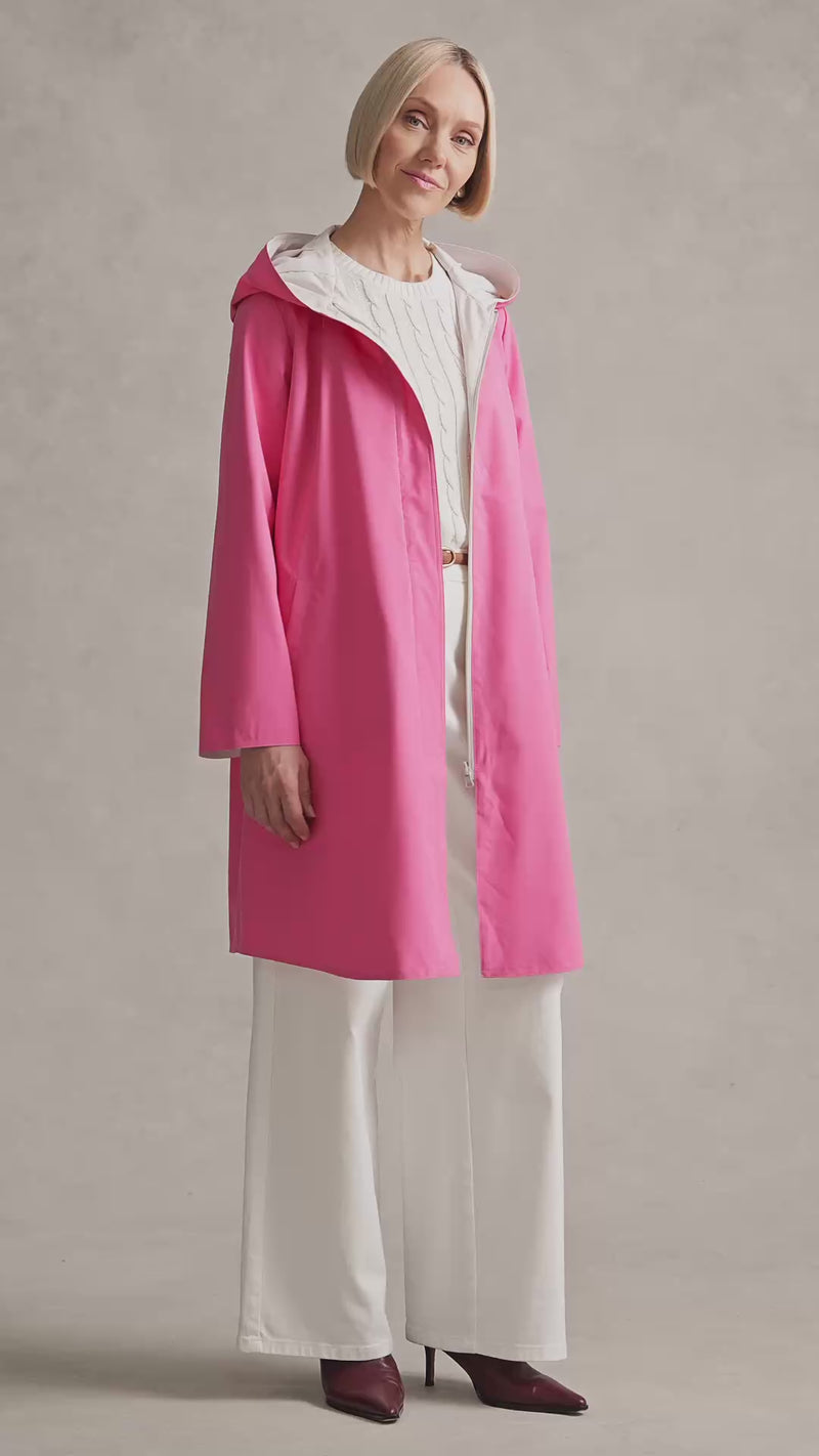 Printed Reversible Raincoat - Pink / Silver