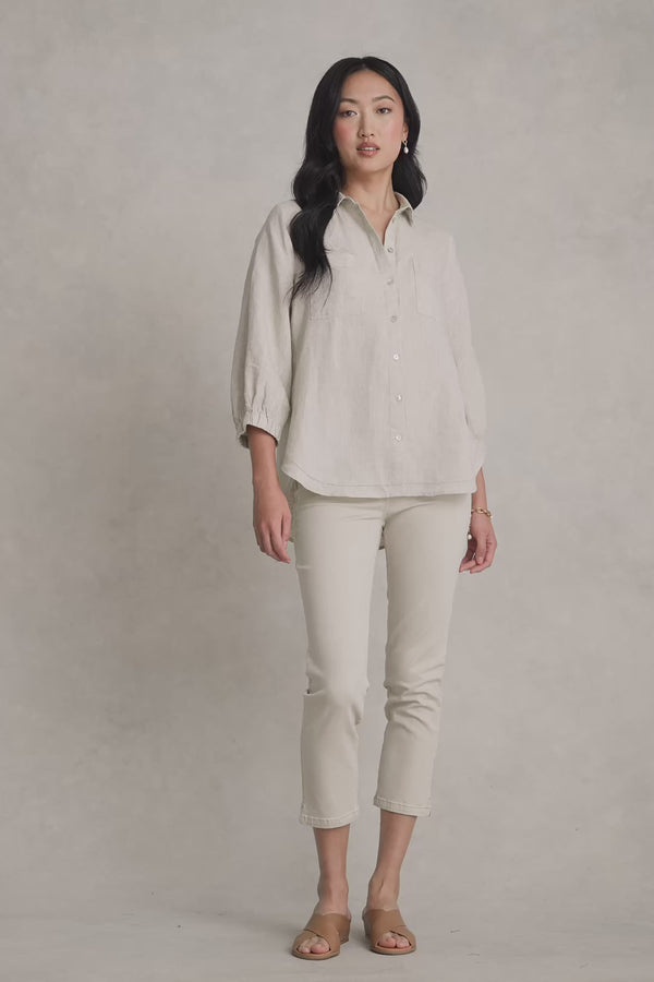 Essential Linen Shirt - Natural Cross Dye