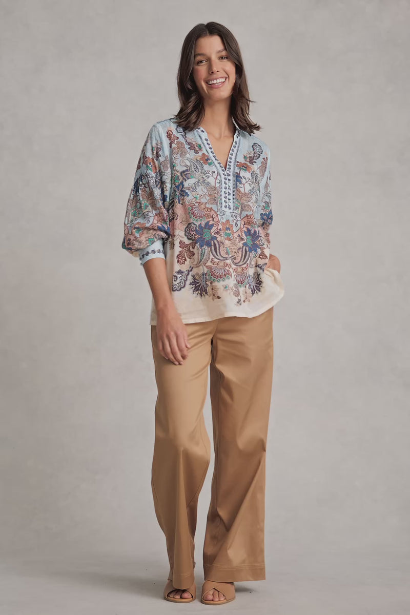 Cotton Silk Blouse - Chyka Paisley Print