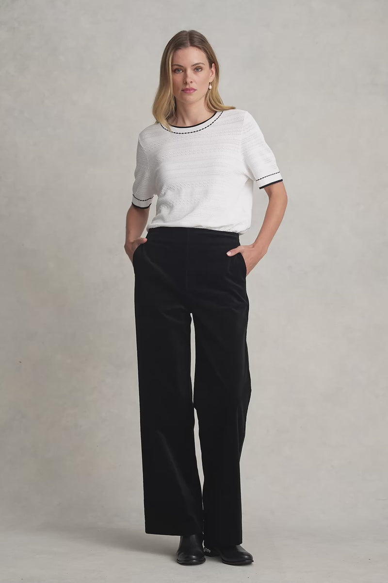 WIDE LEG CORD PANT  BLACK 