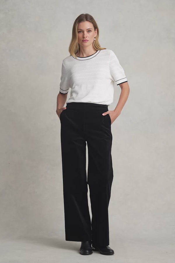 WIDE LEG CORD PANT  BLACK 