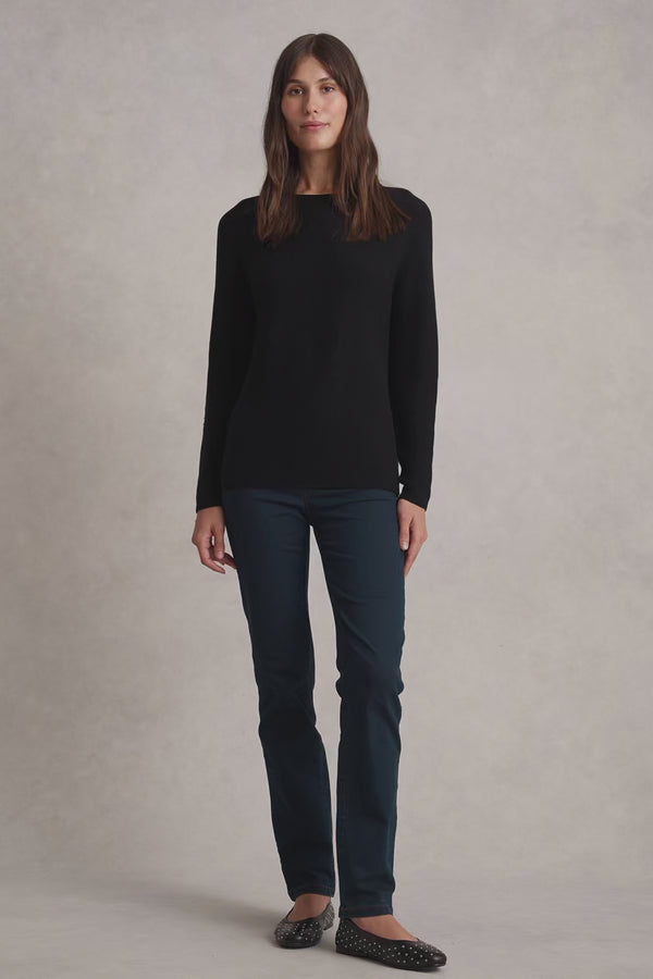 PURL COTTON JUMPER - BLACK
