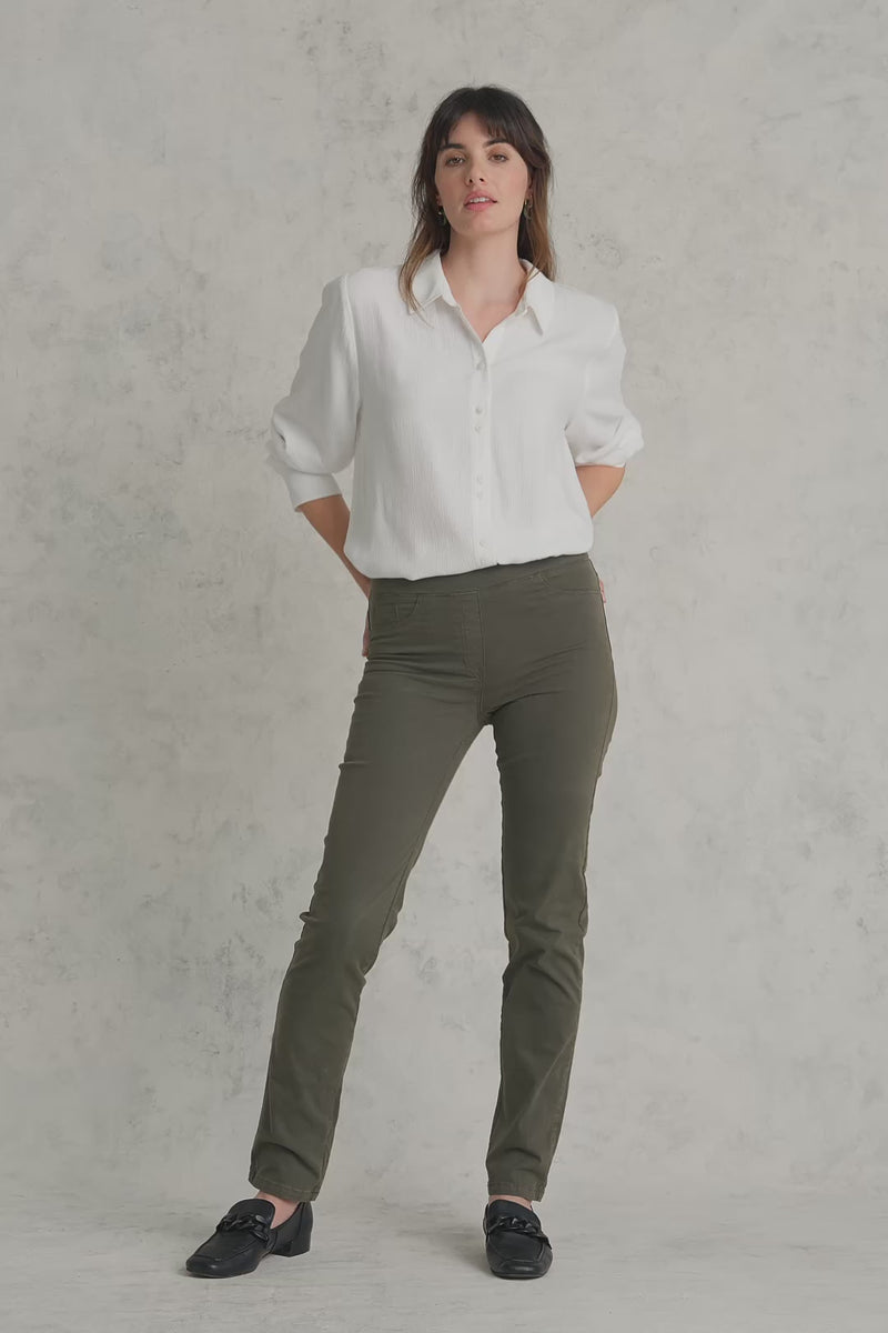 Bengajean Full Length Straight Leg - Dark Olive