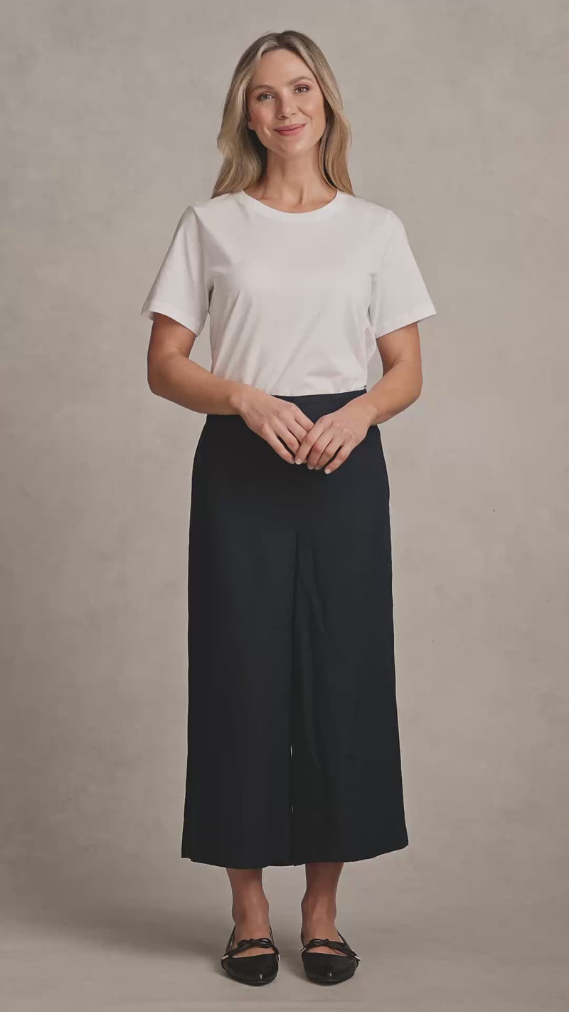 French Linen Culotte - Ink