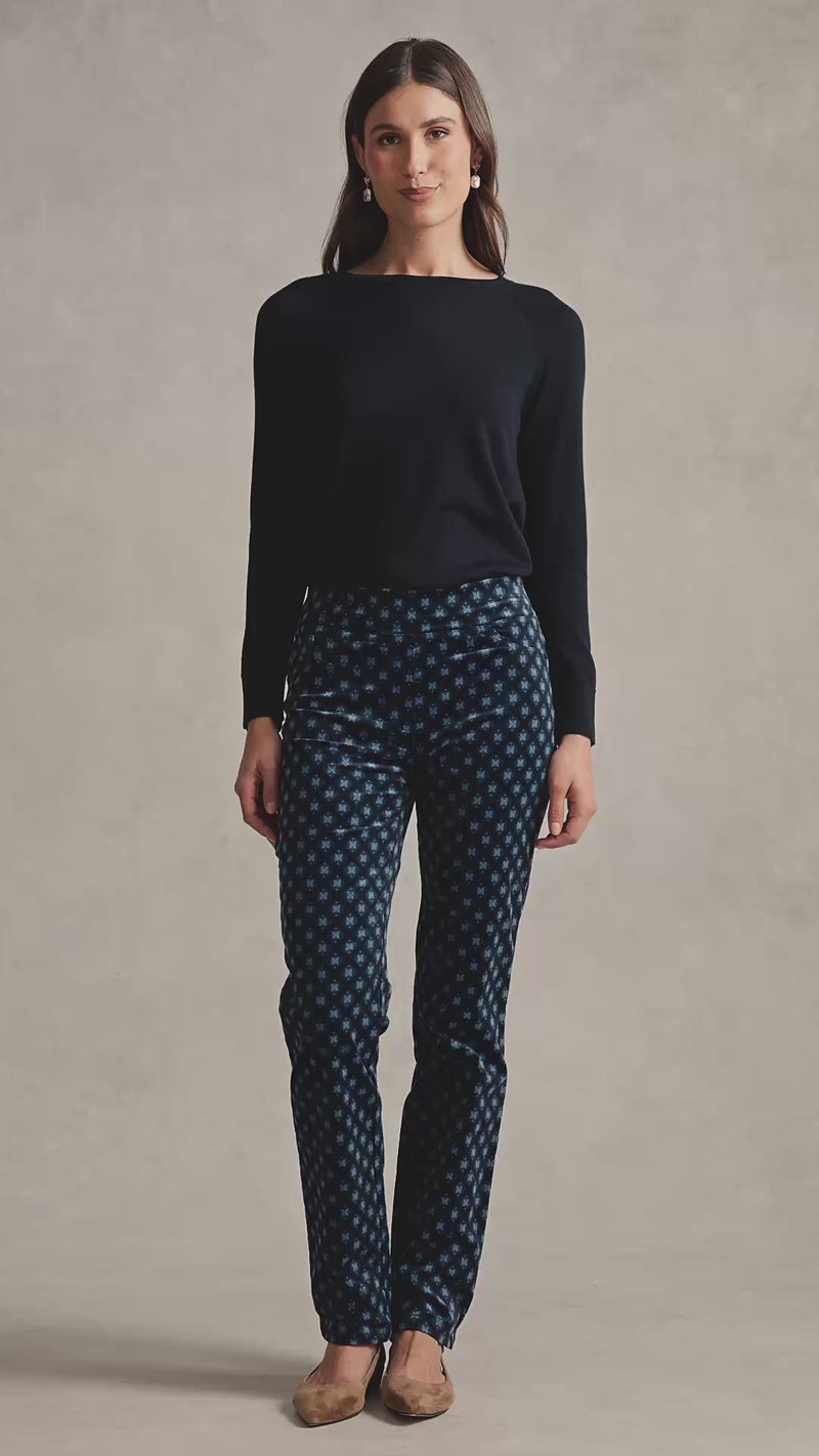 Bengajean® Velvet Straight Leg - Navy Reverie Print