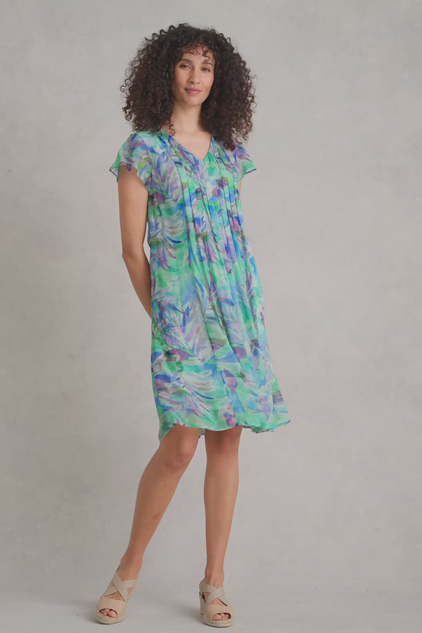 Flutter Sleeve Print Dress