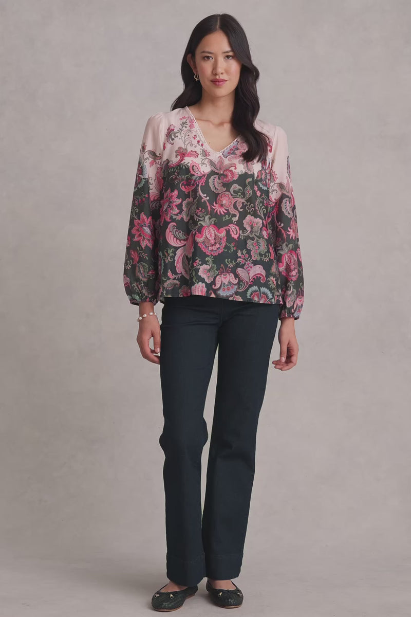 Placement Print Blouse - Tapestry Print