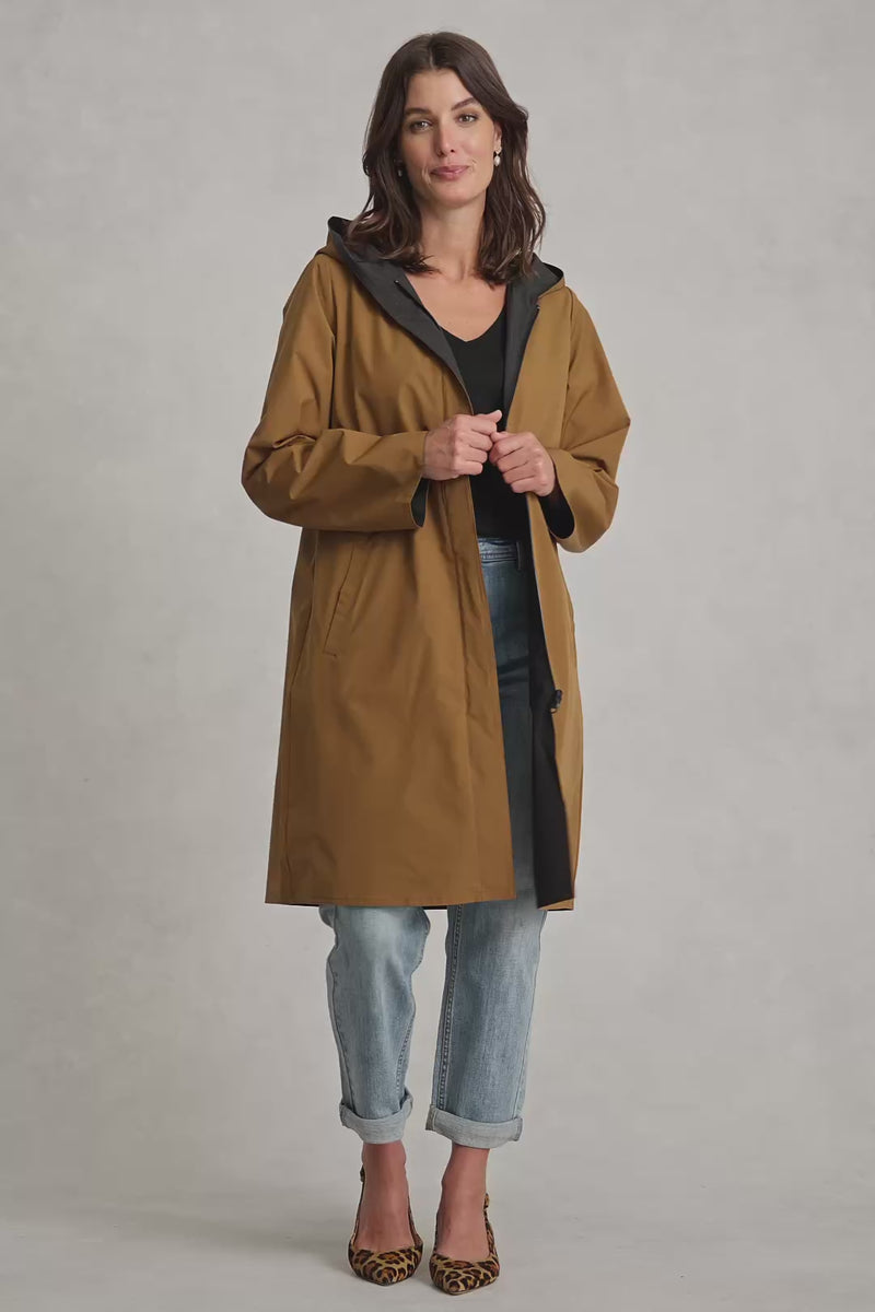 Reversible Raincoat - Tobacco / Black