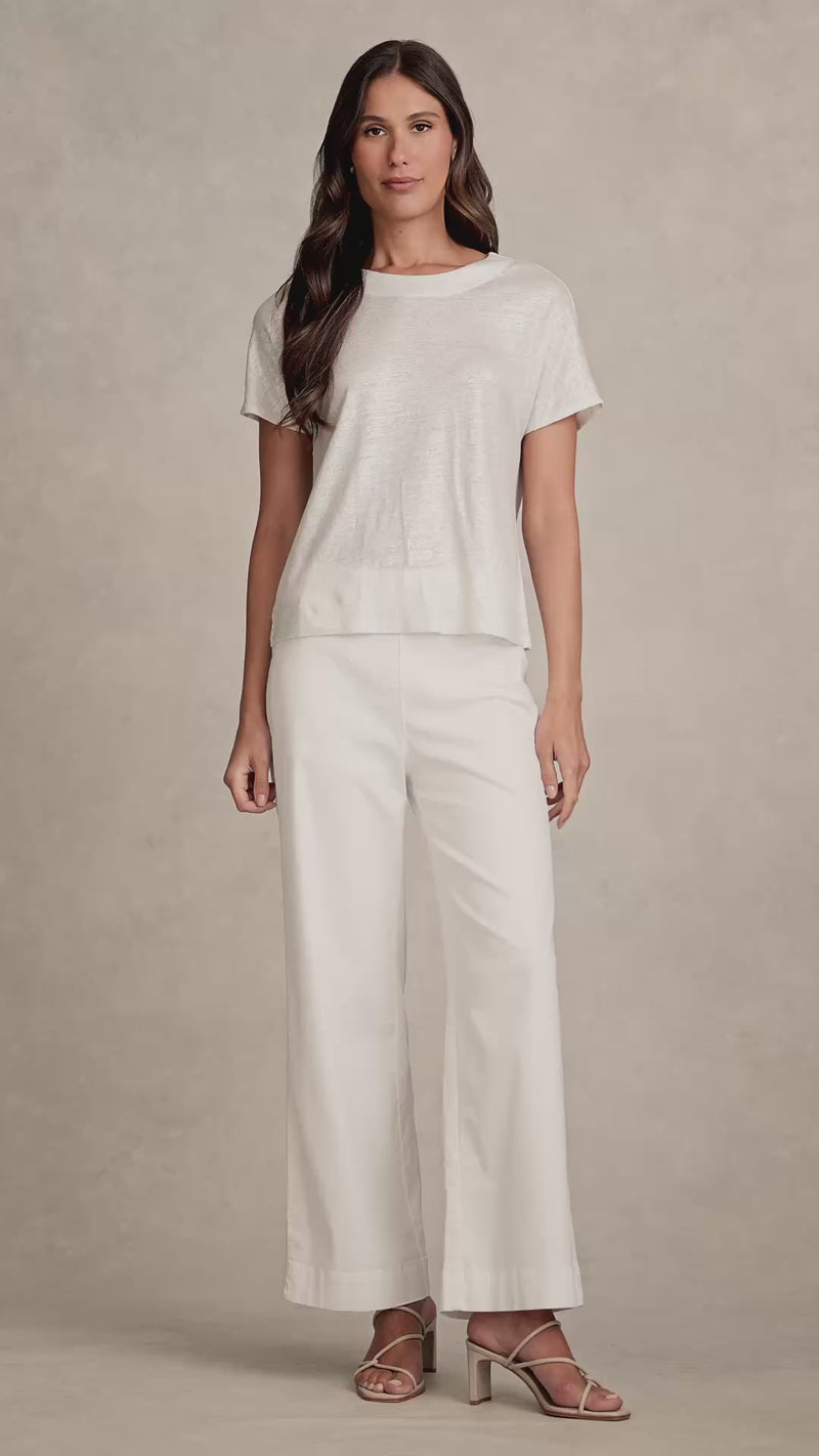 Shimmer French Linen Tee - Silver