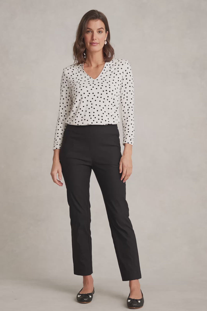 Ruched Sleeve T-Shirt – Spot Print
