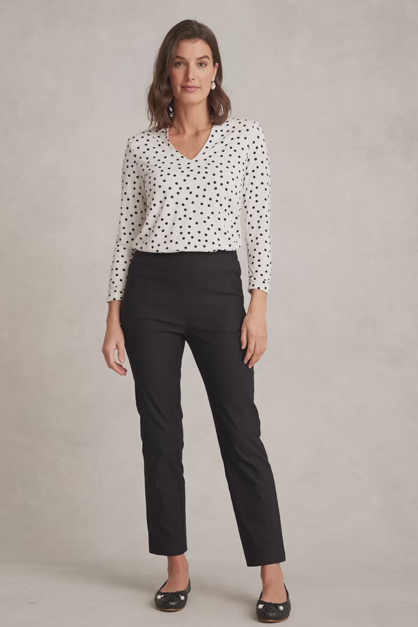Ruched Sleeve T-Shirt – Spot Print