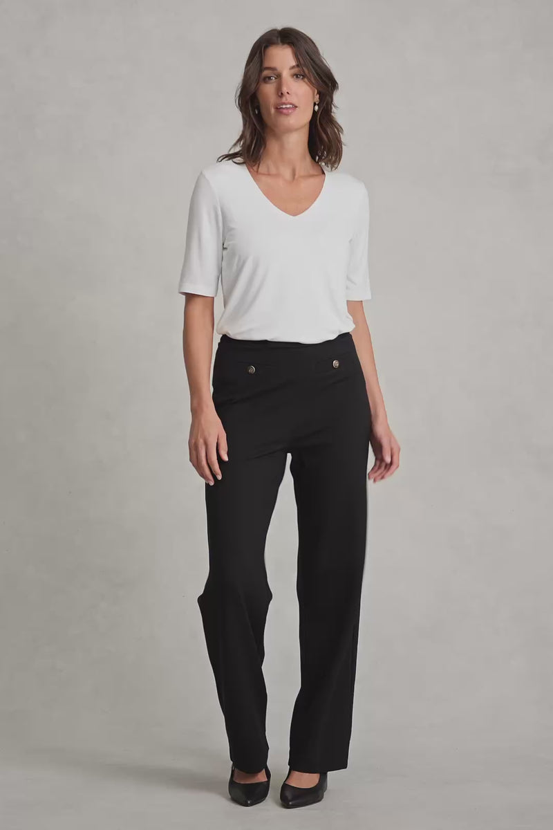 Straight Leg Ponte Pant - Black