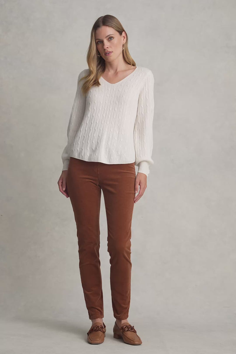 CASHMERE BLOUSON SLEEVE JUMPER - CREAM