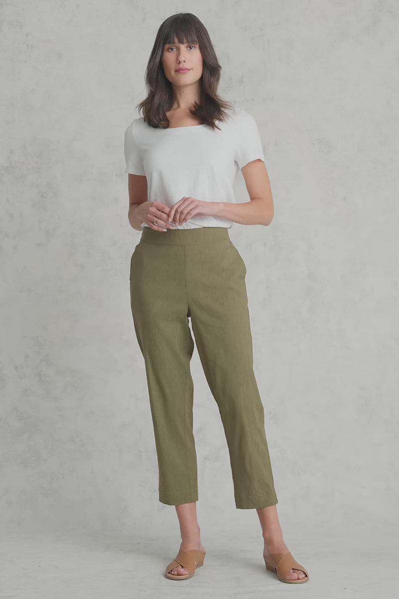 Ankle Length Tapered Pant - Khaki