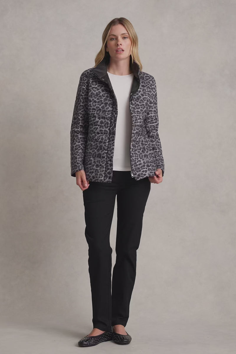 REVERSIBLE PUFFER JACKET - BLACK LEOPARD 