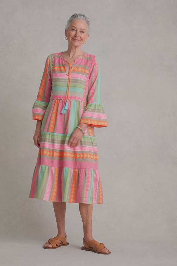 Fluro Jacquard Dress