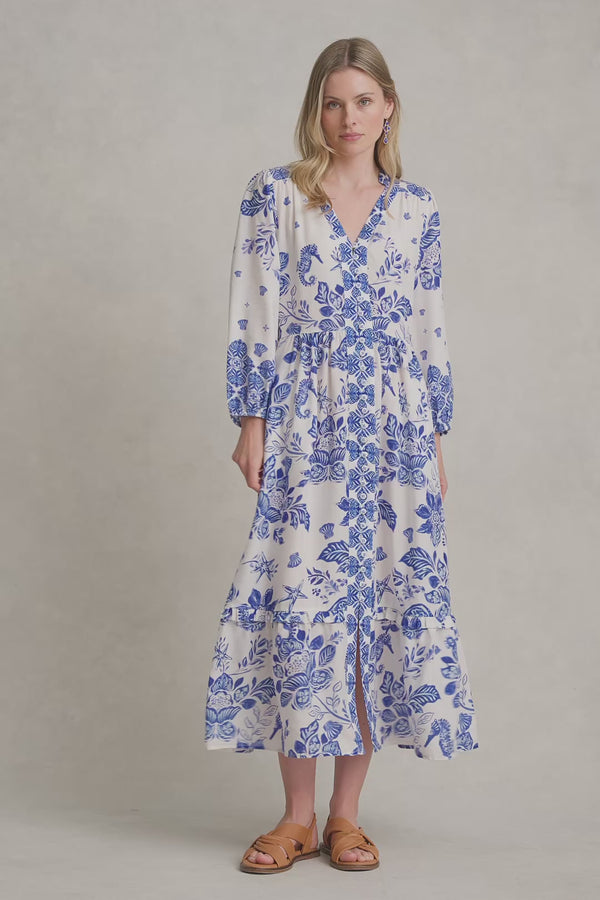 PRINTED TIERED MAXI DRESS - TOILE DE SEASIDE