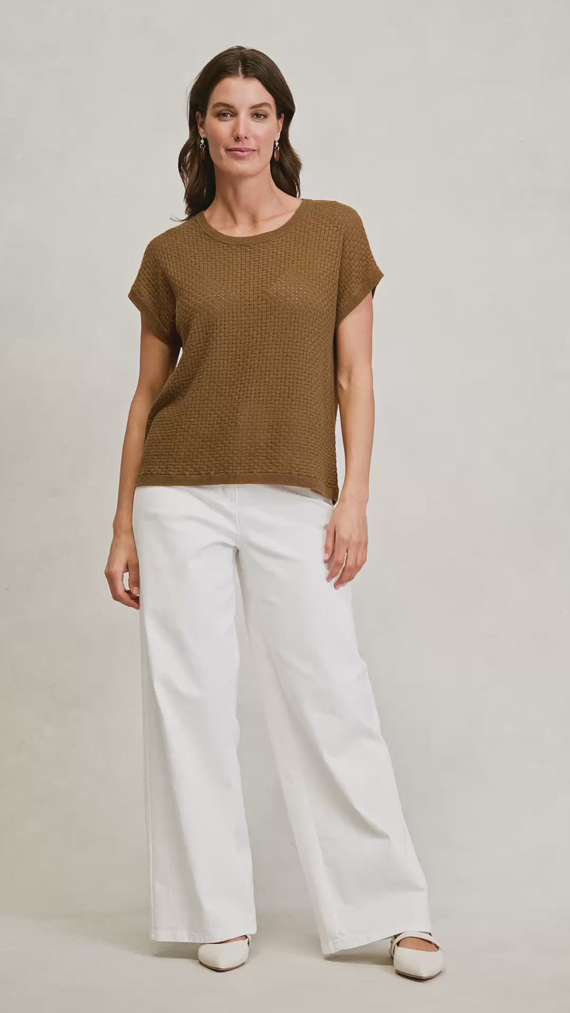 Basket Weave Knit - Tobacco