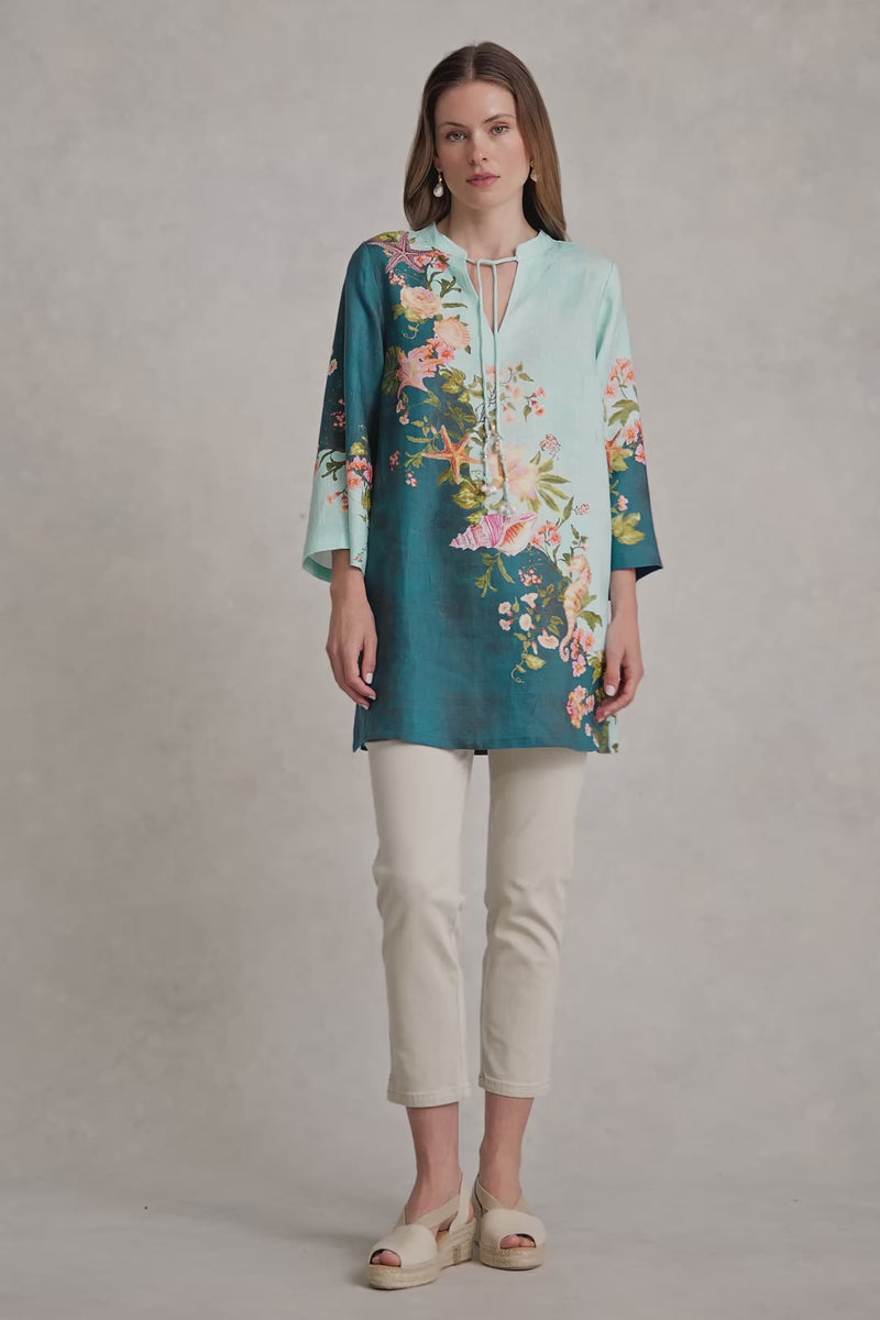 Border Placement Kaftan - Shell Print