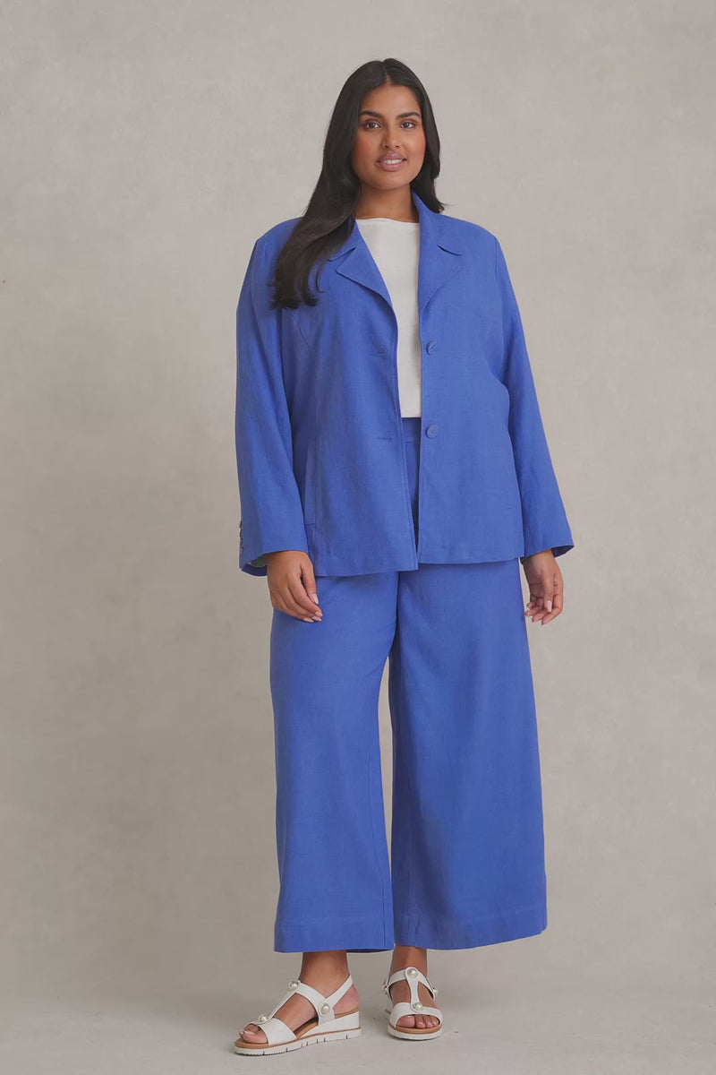 Linen Jacket - Cobalt Cross Dye