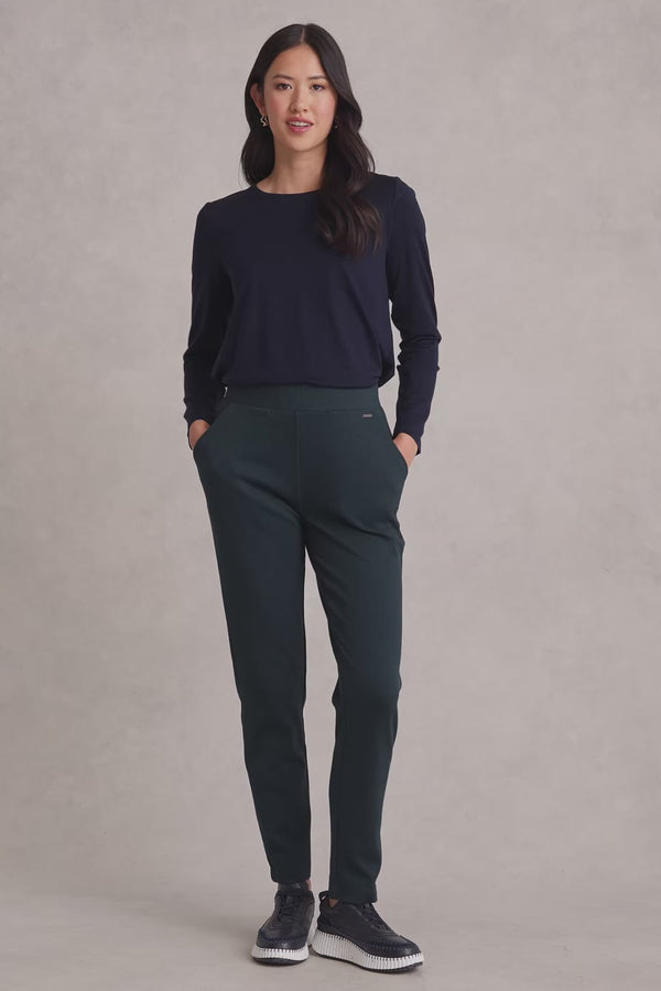 Herringbone Leisure Pant - Forest Herringbone