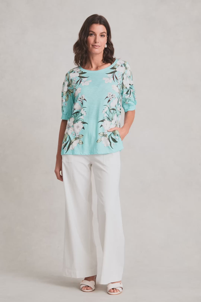 Printed Button Detail T-Shirt – Placement Print