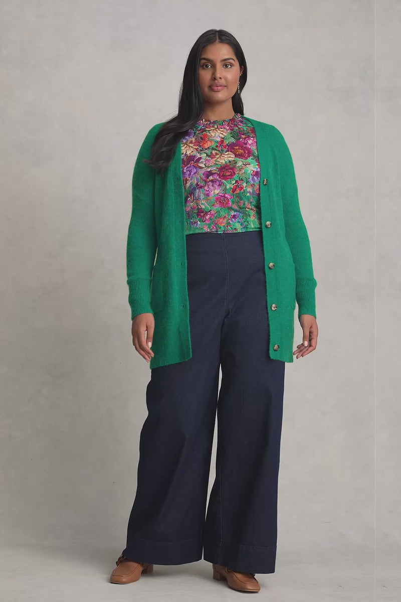 Button Through Mohair Cardigan - Jade