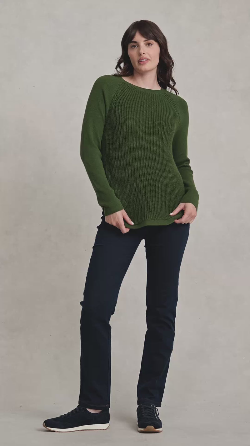 Cotton Blend Textured Jumper - Clover