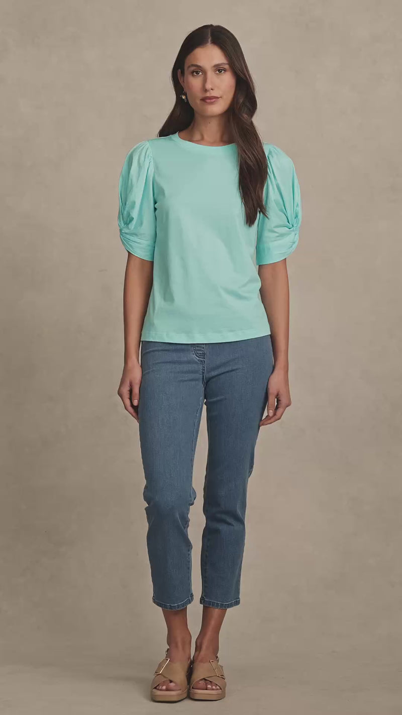 Twist Sleeve T-Shirt - Breeze
