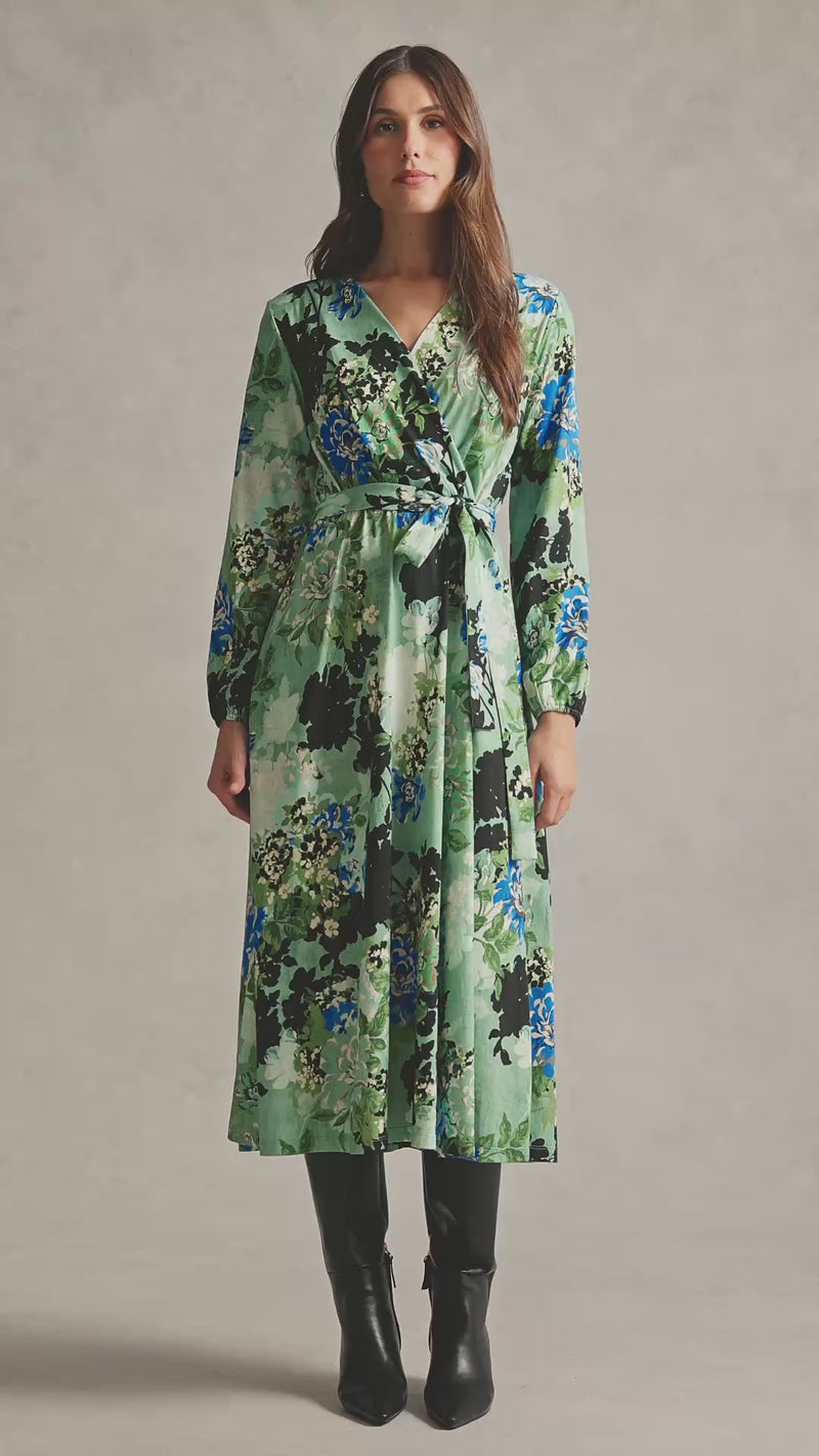Mercerised Cotton Dress - Midnight Blossom