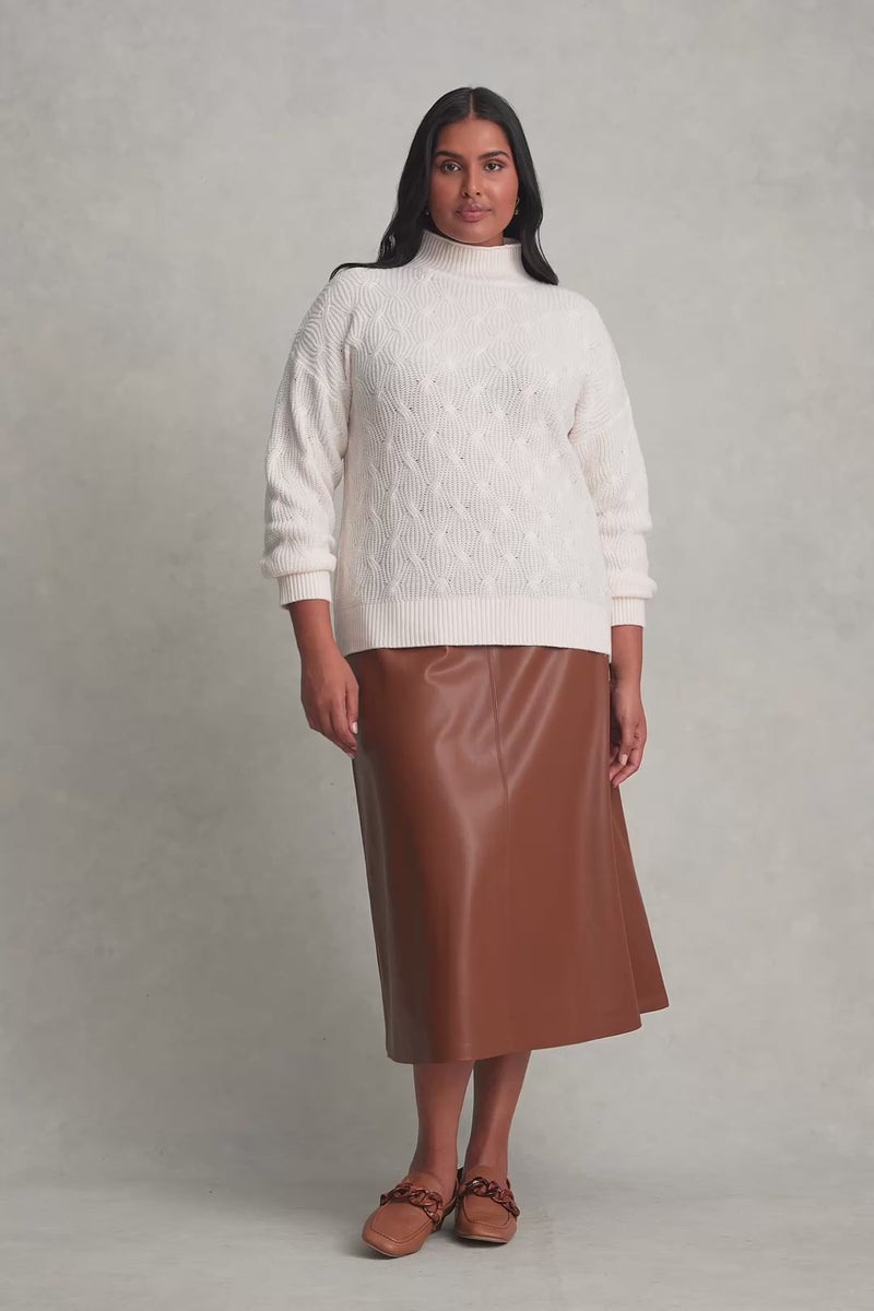 Cable Cotton Blend Jumper - Cream