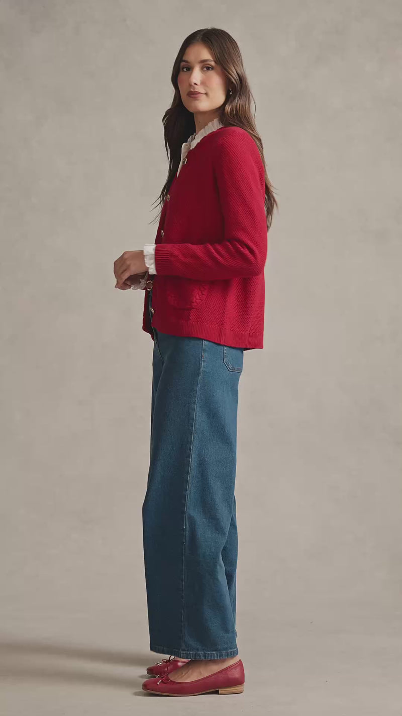 Milano Knit Jacket - Rouge