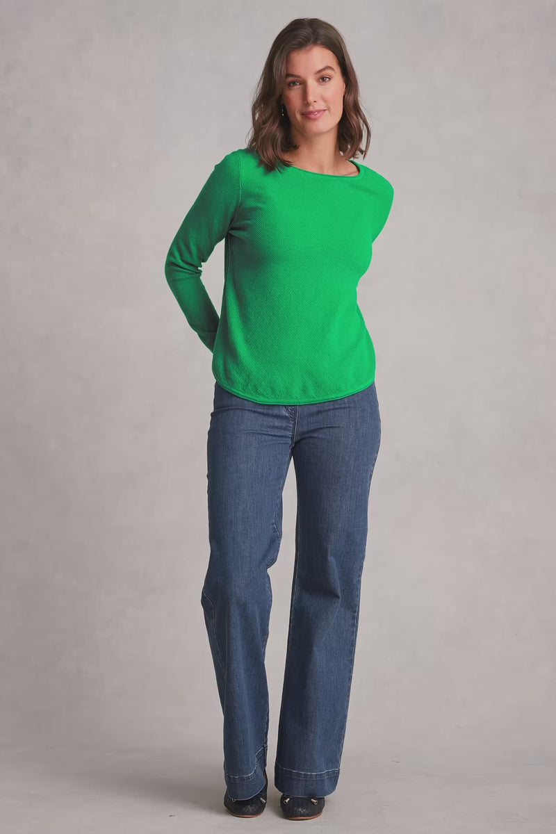 Cotton Mix Stitch Jumper - Emerald