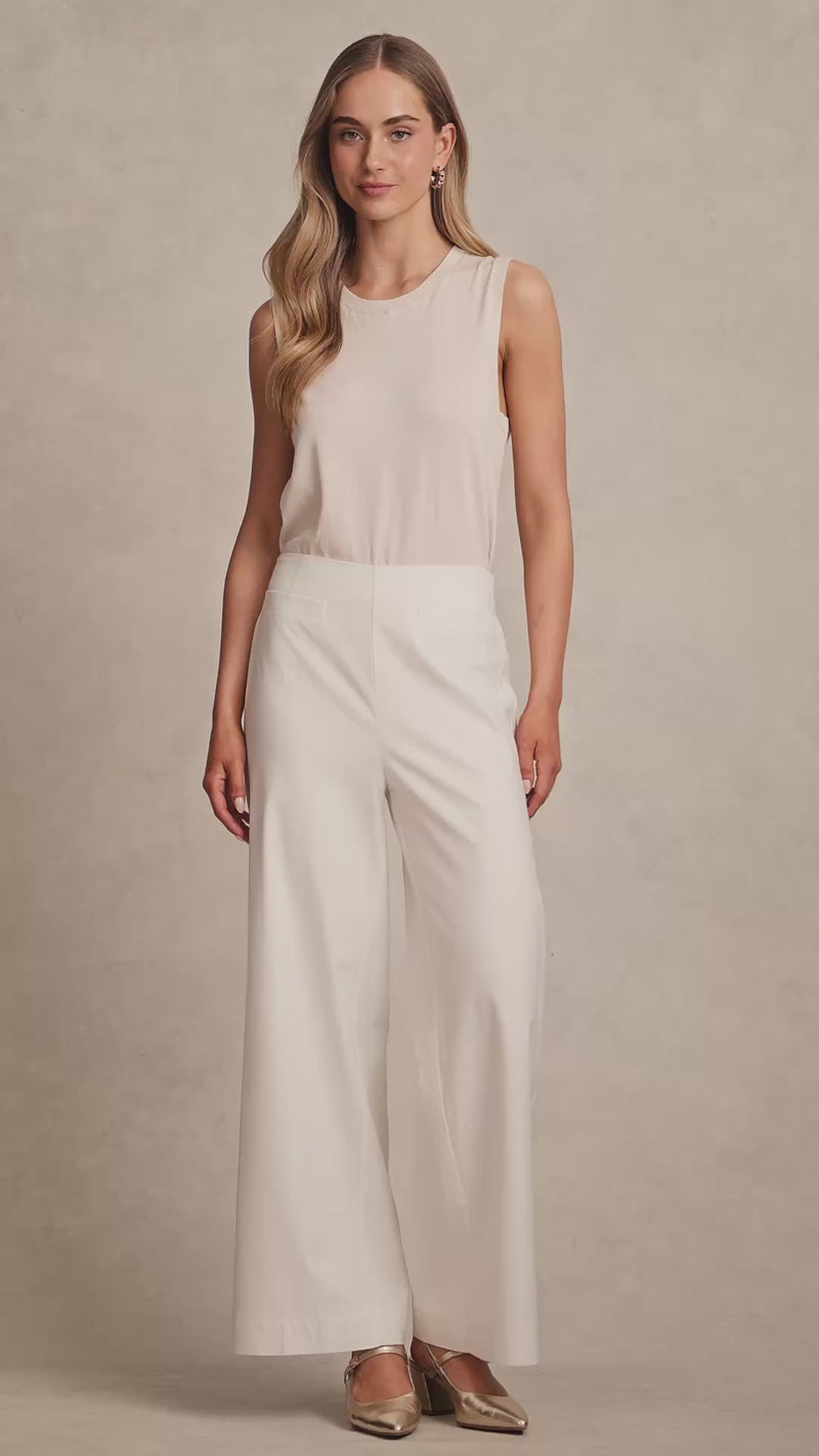 Full Length French Linen Pant - White