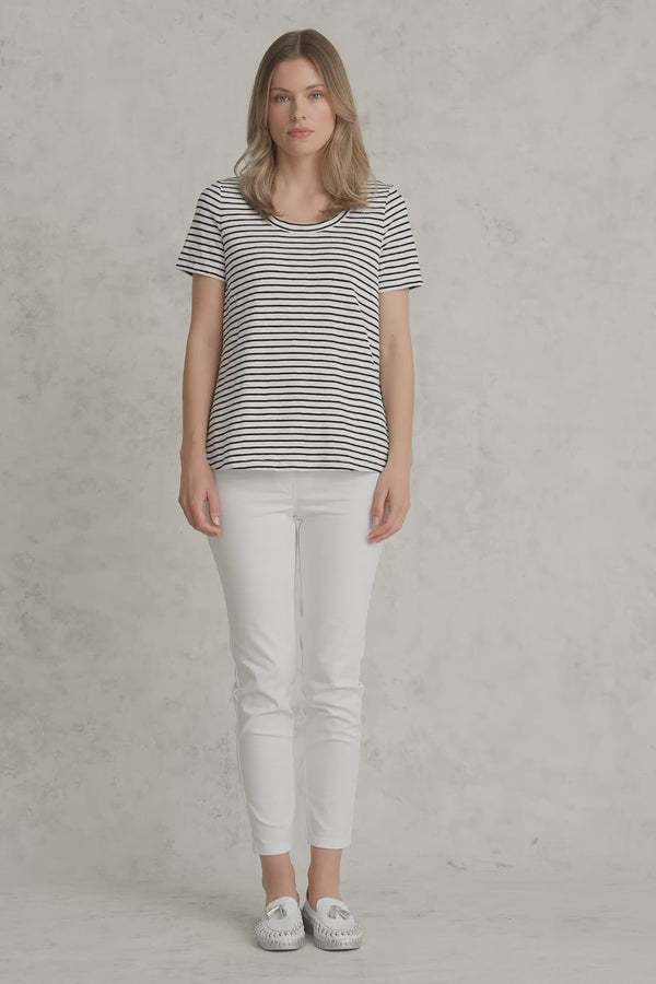 Organic Cotton T-Shirt - White Stripe