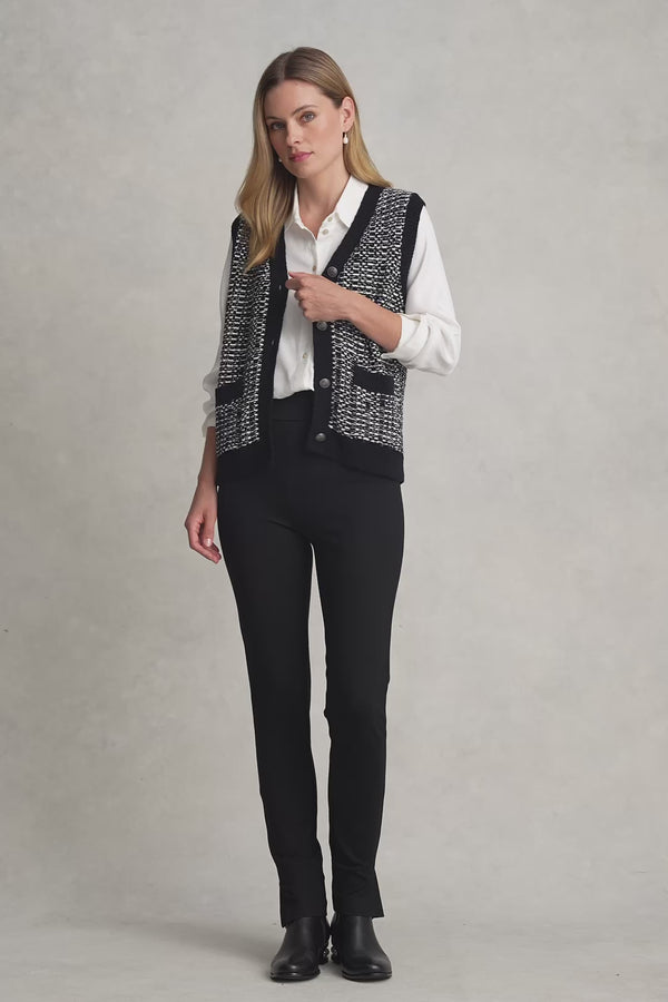 TAPE YARN VEST - BLACK MULTI
