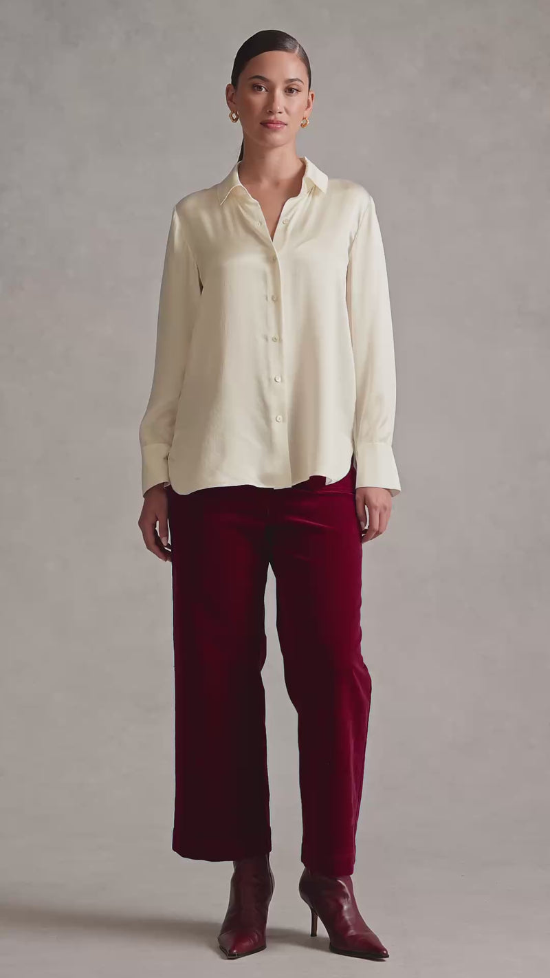 Stretch Silk Shirt - Cream