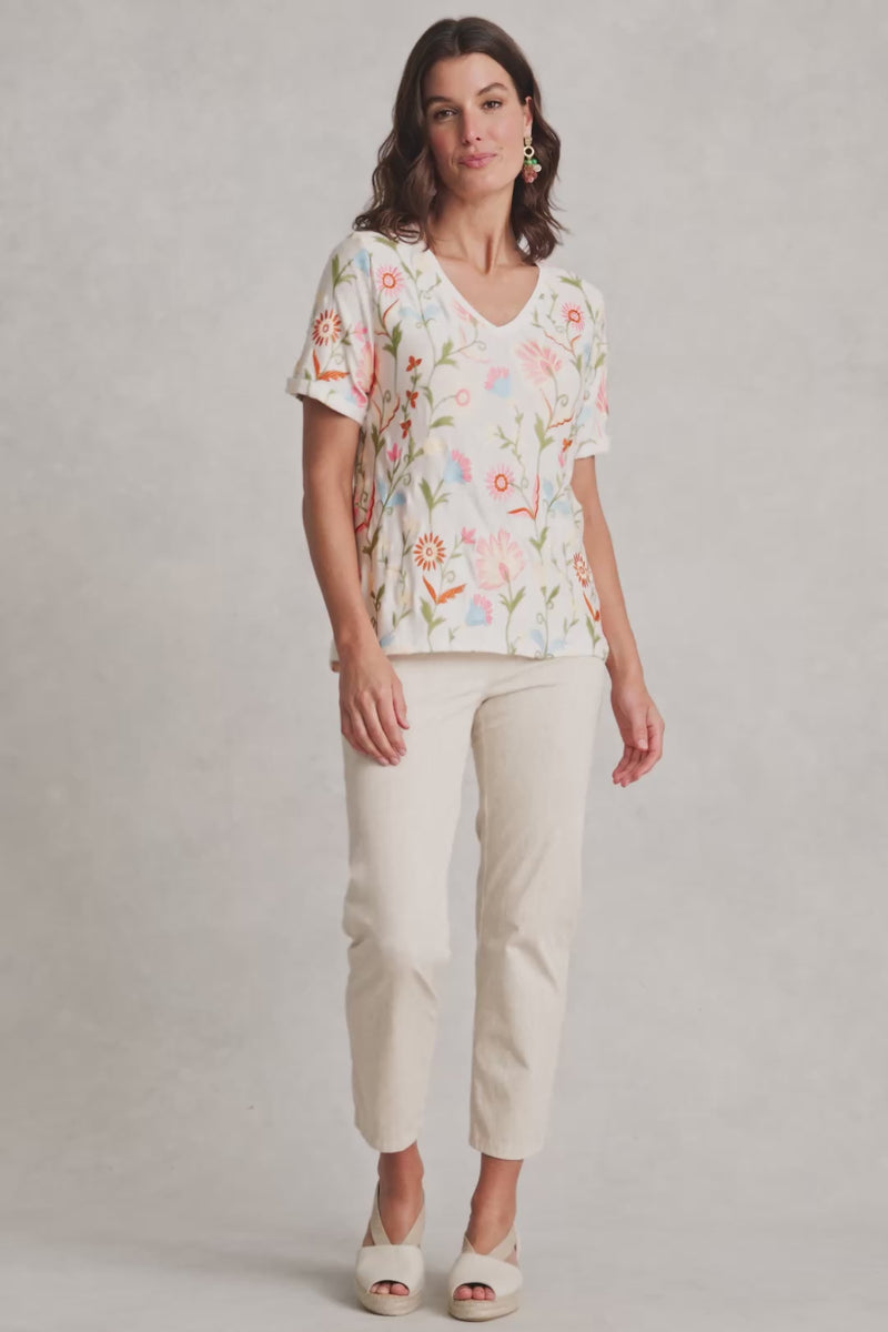 Embroidered Tee - Tile Embroidery