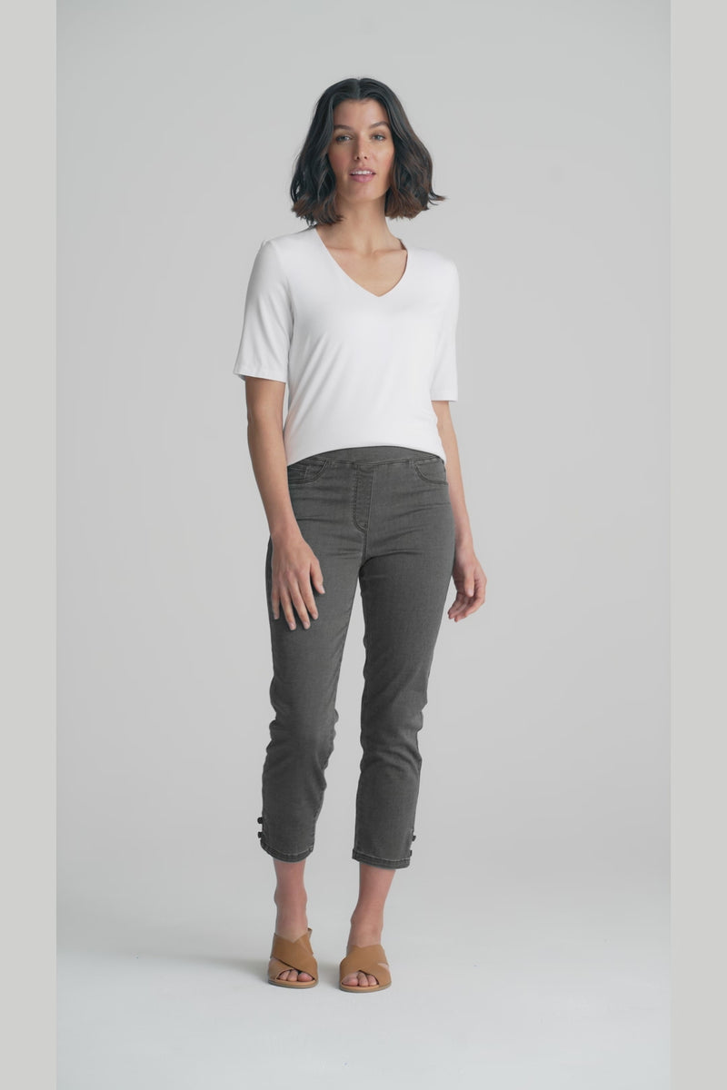 Bengajean® 3/4 Button Detail - Charcoal